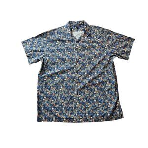 CREMIEUX Men's Collared button up, Tropical/Floral Print; size XL, Lightweight